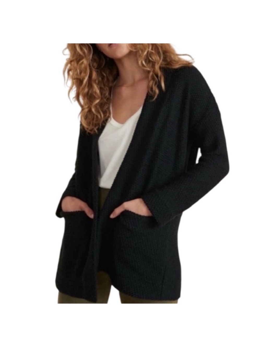 Marine Layer Black Open-Front Knit Cardigan Sweater XS